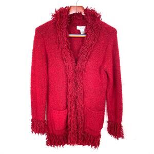 Y2K Vintage Womens Cardigan Sz S Penny Lane Shaggy Boho Whimsigoth Dark Fairy